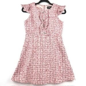 Bardot Junior Tweed Sequin Ruffle Dress Pink Special Occasion Girls Size 16